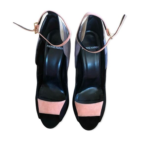 Pierre Hardy Sz 8.5 Roxy Art Deco Suede Stiletto High Heels Shoes NWOB 38.5 - Picture 6 of 10